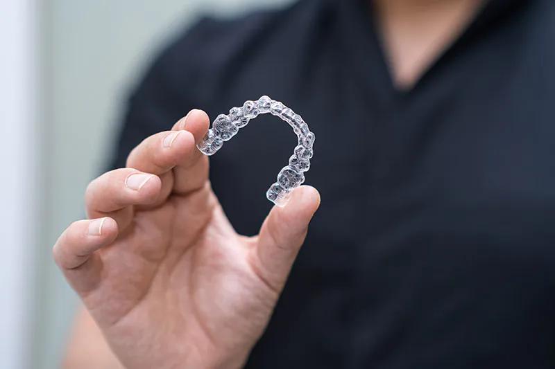 clear aligners used to straighten teeth